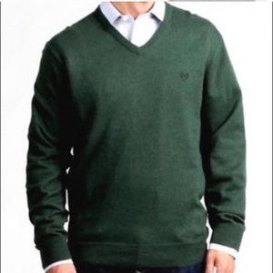 Chaps Men's Olive/Green Cotton/Cashmere V-Neck Long Sleeve Sweater XL